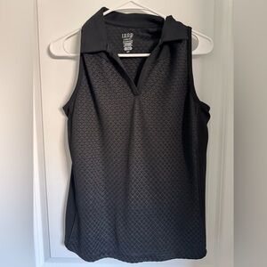 Izod PerformX Black Sleeveless Collared Women's Gulf or Tennis Top